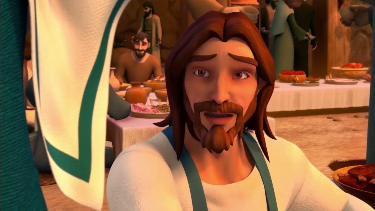Superbook 'Jesus turns water into wine' Jesus Feeds the Hungry Clip