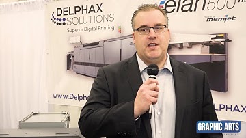 Delphax Solutions CEO, Richard Lee, showcasing new ELAN HDM Monochrome Inkjet at Print United 2019