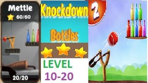 Knock Down Bottles 2 (Bottle Shooting Game 2) METTLE Gameplay Level 10 to 20(3 STAR)
