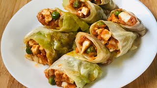 Paneer Stuffed Cabbage Rolls Recipe| Paneer Cabbage Rolls| Evening Snack | Tasty Teatime Snack