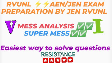 RVUNL AEn/JEn exam 2021 || Mess analysis|| Super mess|| Electrical engineering  ||Network theory