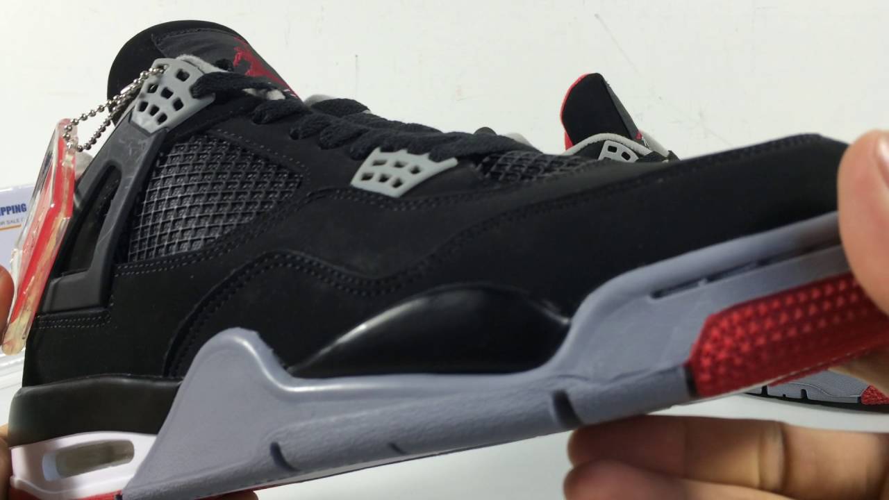 Authentic Air Jordan 4 Retro Black Cement(mksole.cn) - YouTube