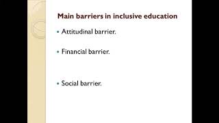 Barriers in Inclusive Education by Aafiya Hamid