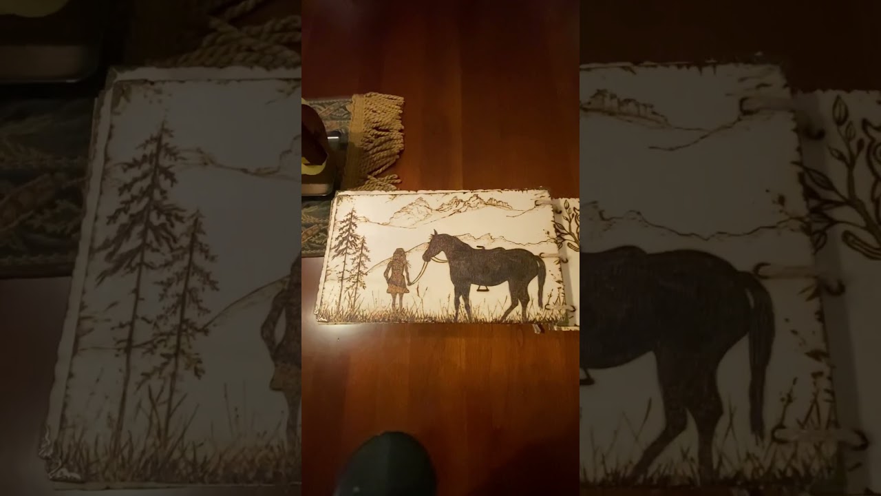 Wood, Photo Album, Wood Burned, Memory Book, Baby Gift. Artistic Creations by Rose