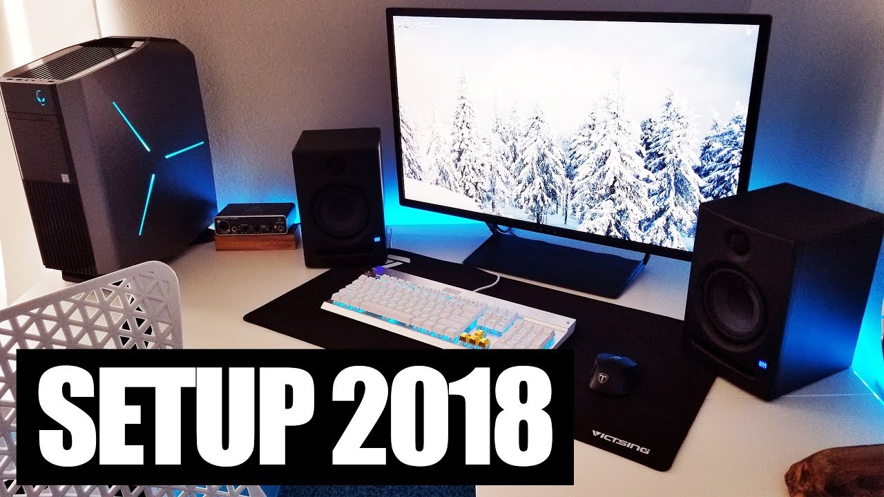 SETUP 2018 : SETUP GAMING ALIENWARE BLANC ET BLEU - YouTube
