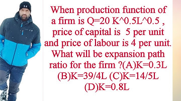 expansion path of Cobb-douglas production function