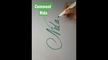 how to write stylish name 👉 nida💕cursive handwriting #youtubeshorts #youtube #ytshorts