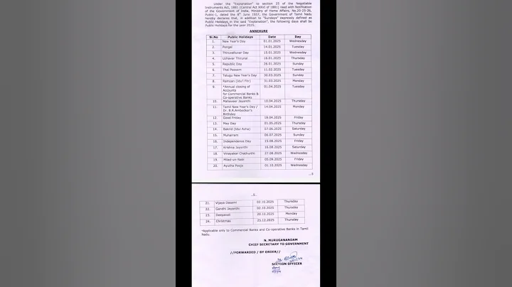 Public Holiday list for 2025 released🔥#holiday #2025 #2025holiday