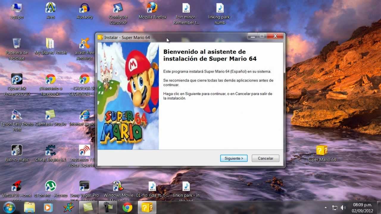 tutorial como descargar e instalar super mario 64 para pc full 1 link