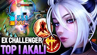 WILD RIFT AKALI - TOP 1 AKALI GAMEPLAY - EX CHALLENGER RANKED