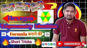 Super Hexagon For Trigonometric  Identities ! Trigonometry ! Infinity  Learn Trig Short Tricks !
