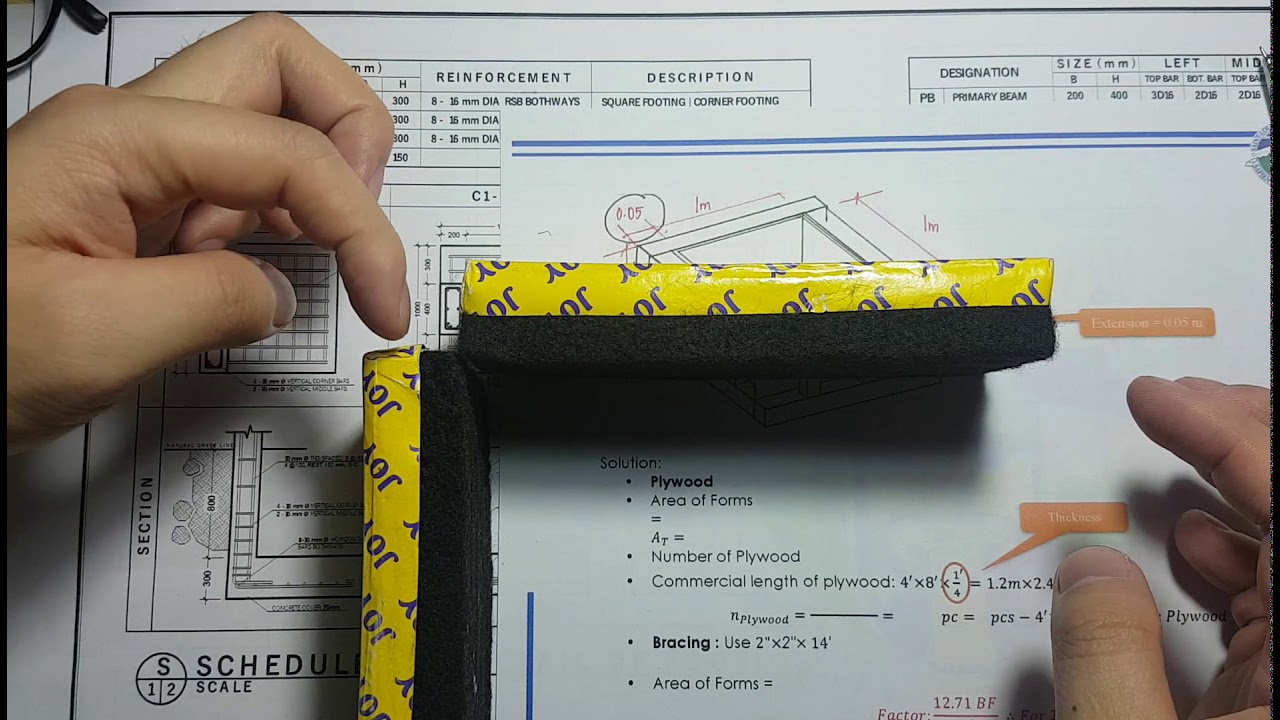 ESTIMATING FORMWORKS - Footing 1/4