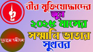 বীর মুক্তিযোদ্ধাদের জুন ২০২৫ মাসের সম্মানি ভাতার সুখবর। মুক্তিযোদ্ধাদের ভাতা জুন ২০২৫