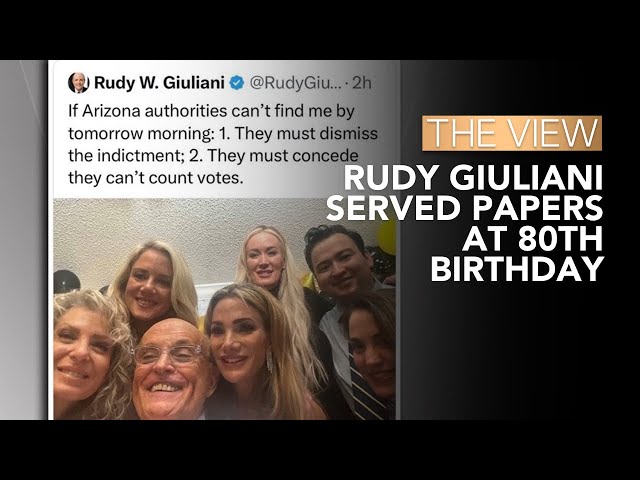 Rudy Giuliani Served Papers At 80th Birthday | The View class=