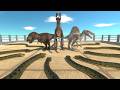 Carnivore Dinosaurs vs 200 Snakes — Zigzag Maze to Rescue Omega Rex