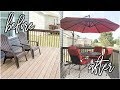 COMPLETE PATIO/DECK TRANSFORMATION | CLEAN, STAIN, AND FURNISH MY DECK WITH ME!