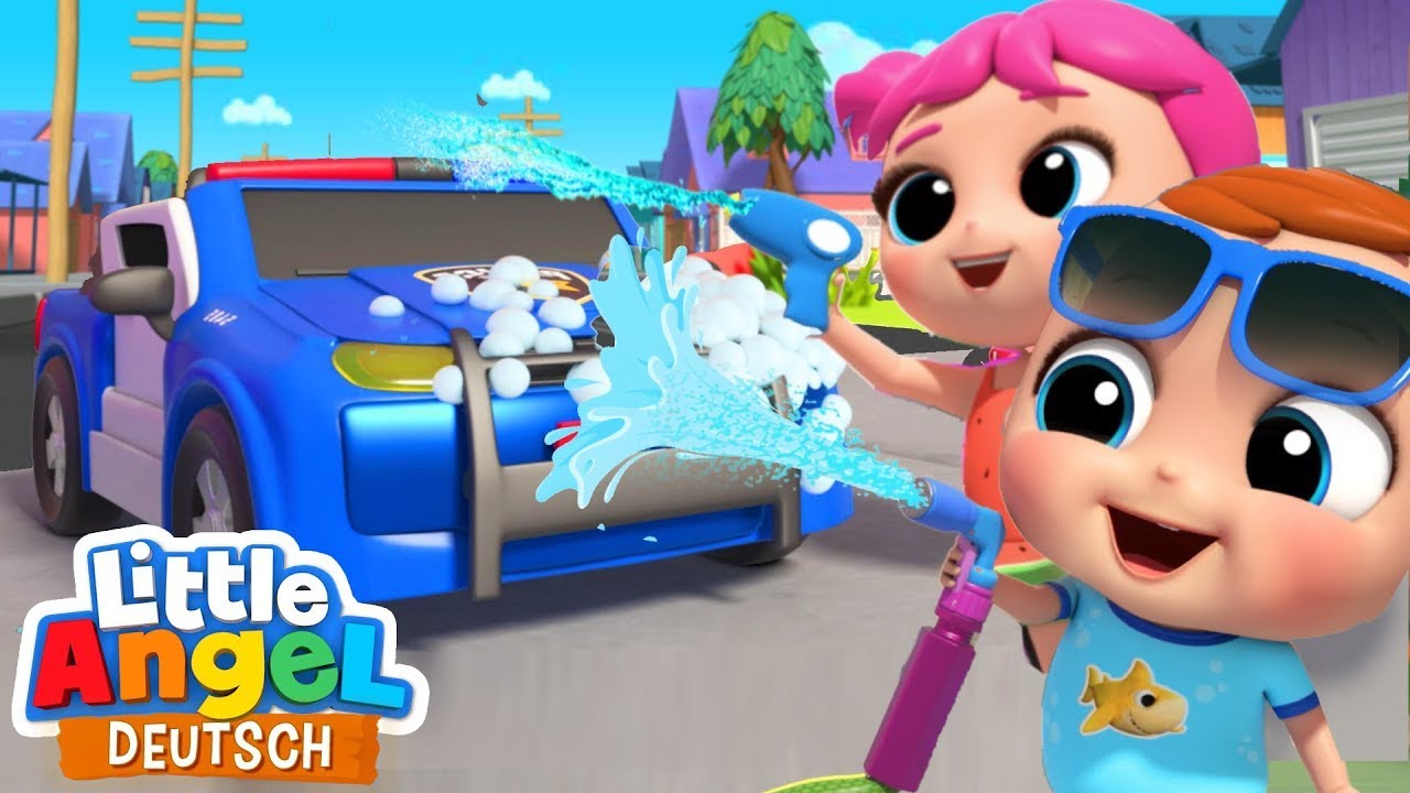 Die Auto-Waschanlage | Little Angel | Kinderlieder und Cartoons | BRAND | Moonbug Kids Deutsch