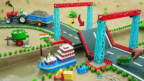 diy mini tractor Build a concrete bridge using bricks and metal science project | @topminigear