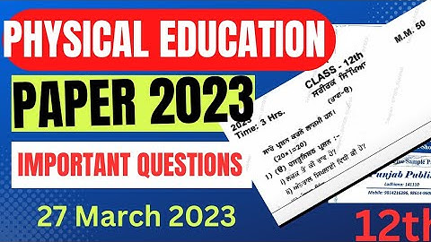 #Pseb 12th class Physical education paper 2023 solutions 🔥 | Physical education real paper 2023