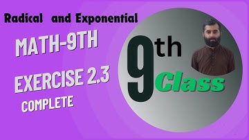 Exercise 2.3| 9th Class Math | Real and Complex Numbers  | Radical and Exponential