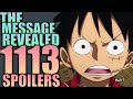 The message  one piece chapter 1113 spoilers