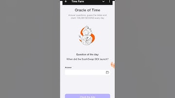 August 2 Time farm answer today| When did the SushiSwap DEX launch? #timefarm #shorts #music #short
