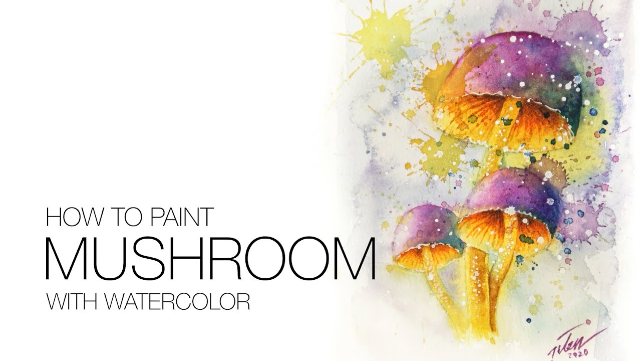 How to paint MUSHROOM with watercolor