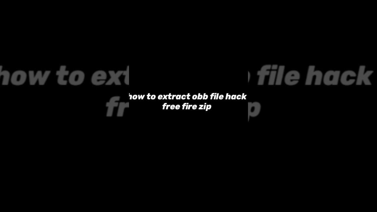 how to extract obb file hack free fire zip music song YouTube