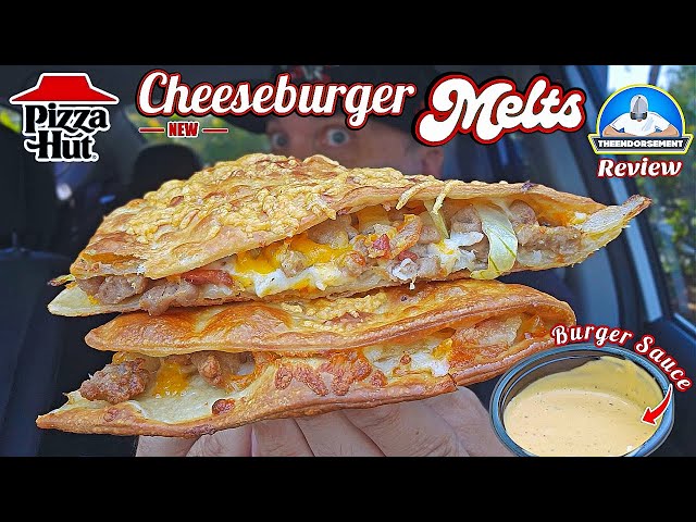 Pizza Hut® Cheeseburger Melt Review! 🧀🍔🫠 | NEW MELT ALERT! | theendorsement class=