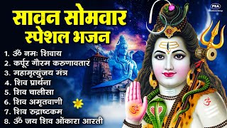 सोमवार भक्ति भजन कर्पूर गौरम करुणावतारं, ॐ नमः शिवाय, शिव प्रार्थना, शिव अमृतवाणी, चालीसा व आरती