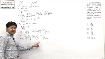For a uniformly charged ring of radius R, the electric field on its axis has the largest magnitude a