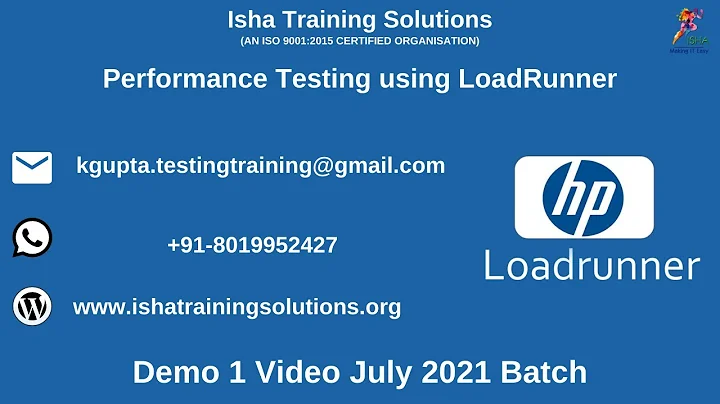 Performance Testing using LoadRunner Demo 1. Pls contact or whatsapp us on +91-8019952427 to enroll