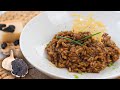 RISOTTO de AJO NEGRO con Crujiente de Parmesano | Ajo negro recetas de cocina | Con ralladura Lima