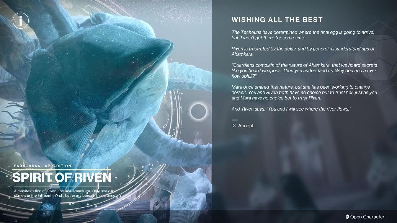 Destiny 2: Season of the Wish - Riven says to trust her - YouTube