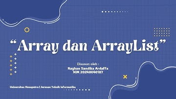 Array dan ArrayList pada Java - Algoritma dan Struktur Data
