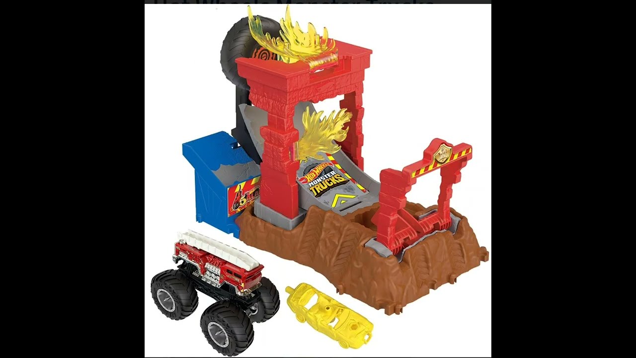 Hot Wheels Monster Trucks Arena Smashers Race Ace Smash Race Challenge  Playset