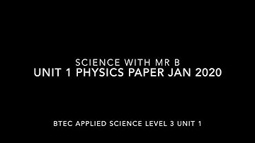 BTEC Applied Science unit 1 Physics paper January 2020