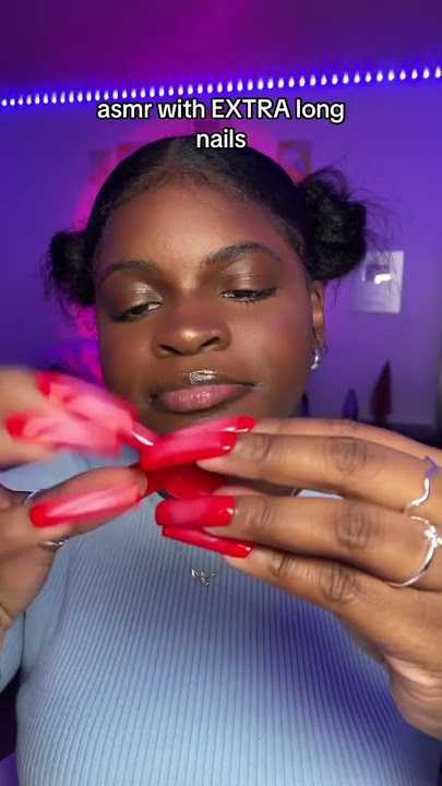 ASMR with EXTRA Long Nails 💅🏾 #asmr #shorts #pressonnails