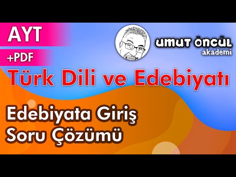 Türk Dili ve Edebiyatı | AYT | Edebiyata Giriş | Soru Çözümü | +PDF