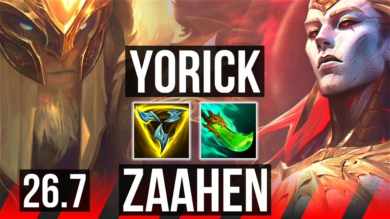 Watch Yorick obliterate Zaahen in Korean Master! 
Learn what runes to use, what items to build, understand how to lane, teamfight, and outplay your opponents as #Yorick. 
/// #LeagueOfLegends high elo replay 
 
Thank you for watching! 
Did you learn something new? Share it in the comments! 
If you liked this video, please leave a thumbs up, if you disliked it, be sure to give me feedback in the comments. I appreciate your support! 
 
~~~| DOMISUMREPLAY |~~~ 
High elo replays for every role and champion. Improve your gameplay. Many uploads per day. 
 
~~~| WATCH MORE |~~~ 
Yorick channel: https://www.youtube.com/channel/UCdQGG-l35wAzfuE9uXQyHcA?sub_confirmation=1 
 
More replays of: 
- Yorick vs Zaahen: https://www.youtube.com/playlist?list=PLxI48Skx44lyNP5cDolBm06AtNP9SXSsO 
- Yorick TOP: https://www.youtube.com/playlist?list=PLxI48Skx44lw0lUntXU8iXdm7w6GBTWJH 
 
~~~| MATCH INFO |~~~ 
GAME TYPE: Ranked Solo/Duo 5v5 
REGION: KR 
AVERAGE RANK: Master 
SEASON: Season 2026 
PATCH: 26.7 
 
~~~| SPECTATED PLAYER |~~~ 
CHAMPION: Yorick 
SKIN: Arclight Yorick 
RANK: Master 
RIOT ID: 갓 쪼 # KR1 
OP.GG: https://op.gg/summoners/kr/%EA%B0%93+%EC%AA%BC-KR1 
RUNES: RESOLVE - Grasp Of The Undying, Demolish, Second Wind, Overgrowth; PRECISION - Last Stand, Legend: Alacrity (Adaptive Force + Adaptive Force + Health) 
 
~~~| OPPONENT |~~~ 
CHAMPION: Zaahen 
RANK: Master 
RUNES: RESOLVE - Grasp Of The Undying, Demolish, Second Wind, Revitalize; INSPIRATION - Cosmic Insight, Triple Tonic (Attack Speed + Adaptive Force + Health) 
 
I am not one of the summoners playing in the matches uploaded to this channel, so I am unfortunately unable to answer questions about decisions made by the summoners in the game. 
 
played at 2026-04-11 07|17|33 (CEST); rec on wd-luchs at 2026-04-12 16|38|44 (CEST); mtdt at 2026-04-12 17|15|56 (CEST); KR-8168918462-TOP-RED