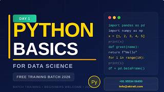 "Python Basics for Data Science | Training Batch Day 1 | Complete Beginners Guide 2026"