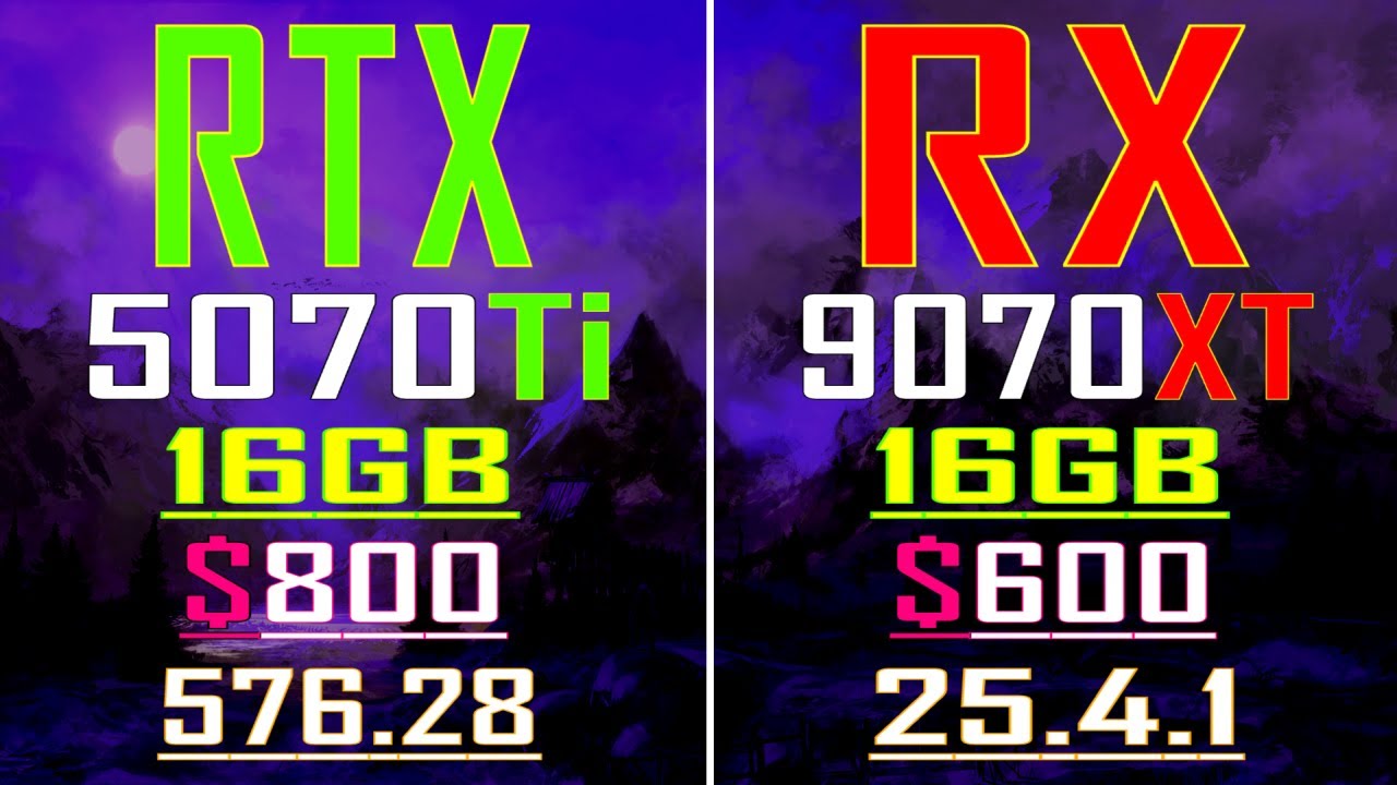 RTX 5070Ti vs RX 9070XT || NEW DRIVER || PC GAMES BENCHMARK TEST ...