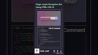 🍎 Magic Apple Navigation Bar Using HTML CSS JS