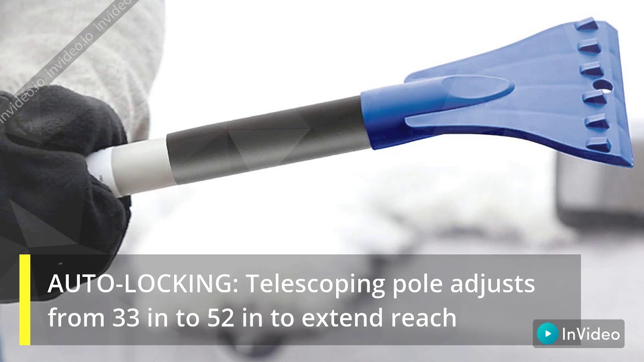 Snow Joe SJBLZD JMB SJB 2 In 1 Telescoping Jumbo Snow Broom + Ice Scraper