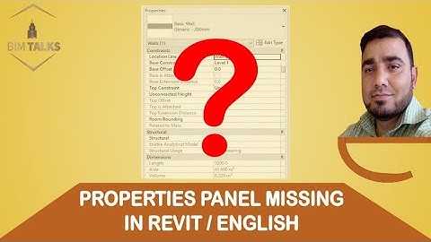 PROPERTIES PANEL MISSING IN REVIT / ENGLISH