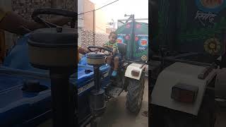 cute baby drive tractor