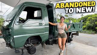 Talented Girl Restores the Original Color of an Abandoned 3.5-Ton Dump Truck