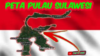 Peta Pulau Sulawesi, Indonesia.