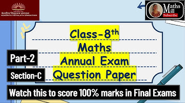 Term 2 Question Paper Class 8 Maths  2023 | Class 8 Maths Final Exam Sample Paper | Annual Exam 2023
