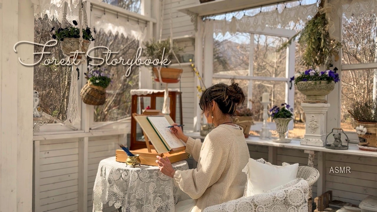 標高800mの森、春一番が吹くハーブ小屋を開けて。蕾から花開く桜の描き方練習と春キャベツの無水ポタージュの緑に癒やされる休日｜Cinematic Story & Nature ASMR Vol.15